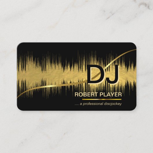 Carte De Visite DJs Deejay Professional Music Band Event Gold (Devant)
