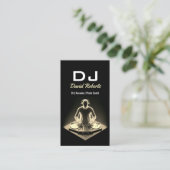 Carte De Visite DJ's Karaoke Modern Black Gold Music Event (Debout devant)