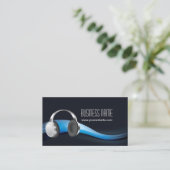 Carte De Visite DJ's Musique Cool Vagues et casque (Debout devant)