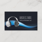 Carte De Visite DJ's Musique Cool Vagues et casque (Devant)