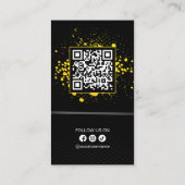 Carte De Visite DJ's Signer Music Producer Black Yellow Splash (Dos)
