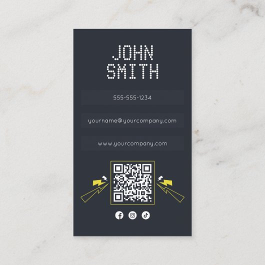 Carte De Visite DJ's Singer DJ Vinyl Deejay Music QR Code (Dos)