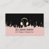 Carte De Visite DJ's Singer Songwriter Rose Gold Modern (Devant)