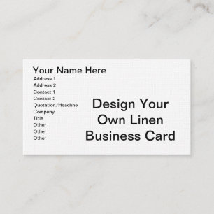 Carte De Visite Do-it-yourself - Concevez votre propre toile