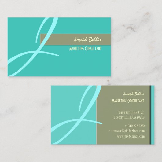 Carte De Visite DO-IT-YOURSELF Couleur, Monogramme Duo (Devant / Derrière)