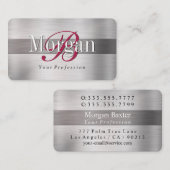 Carte De Visite do-it-yourself Maroon Monogramme Nom, Lt & Dk Bros (Devant / Derrière)