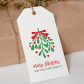 Carte De Visite do-it-yourself MISTLETOE ROUGE VERT MERRY CHRISTMA