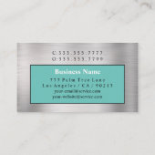 Carte De Visite do-it-yourself Monogramme blanc/noir, Nom, Noir Ar (Dos)