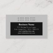 Carte De Visite do-it-yourself Monogramme blanc Nom Boîte grise, n (Dos)