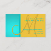 Carte De Visite DO-IT-YOURSELF monogramme + couleur arrière - plan (Dos)