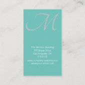 Carte De Visite do-it-yourself Monogramme, Elégant, Marbre noir & (Dos)