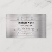 Carte De Visite do-it-yourself Monogramme et nom blanc, Boîte gris (Dos)