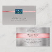 Carte De Visite do-it-yourself votre logo Nom commercial, Argent r (Devant / Derrière)