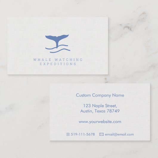 Carte de visite d'observation des baleines (Devant / Derrière)