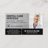 Carte De Visite Docteur avec stéthoscope | Modèle de code QR (Devant)