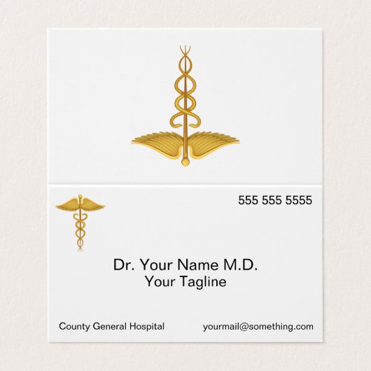 Carte De Visite Docteur blanc (Extérieur déplié)