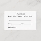 Carte De Visite Docteur En Audiologie Nomination (Dos)