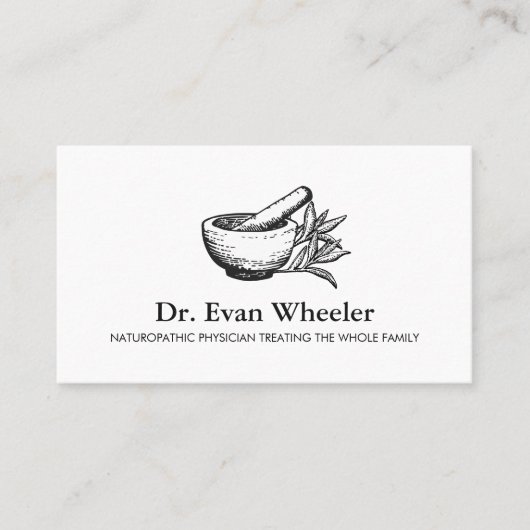 Carte De Visite Docteur en naturopathie Mortier et pilon (Devant)