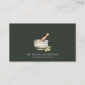 Carte De Visite Docteur en naturopathie Mortier pilon Noir (Devant)