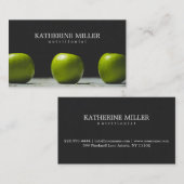 Carte De Visite Docteur Green Apple de sport de Dietologist de (Devant / Derrière)