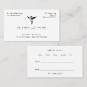 Carte De Visite Docteur Médecin Affaires Et Nomination (Devant / Derrière)