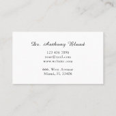 Carte De Visite Docteur OBGYN Obstétricien Gynécologue (Dos)