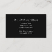 Carte De Visite Docteur OBGYN Obstétricien Gynécologue Noir (Dos)