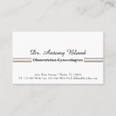 Carte De Visite Docteur obstétricien-gynécologue (Devant)