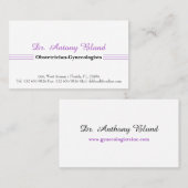 Carte De Visite Docteur Obstétricien-Gynécologue Blue Business Ca (Devant / Derrière)