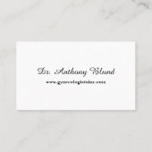 Carte De Visite Docteur obstétricien gynécologue OBGYN Elegant Bus (Dos)