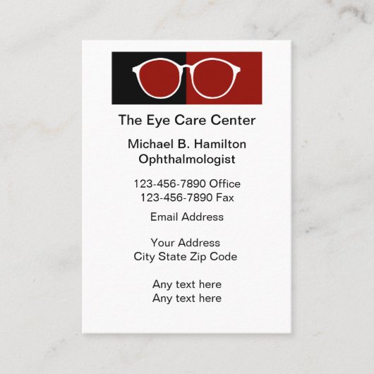 Carte De Visite Docteur Oeil Moderne Rendez-vous Médicale (Devant)