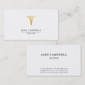 Carte De Visite Docteur professionnel Medicine Symbol d'or (Devant / Derrière)