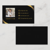 Carte De Visite Docteur professionnel noir (Devant / Derrière)