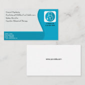 Carte De Visite Docteur psychiatre Logo bleu Grey (Devant / Derrière)