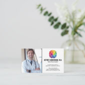 Carte De Visite Docteur Smiling | Logo Cerveau (Debout devant)