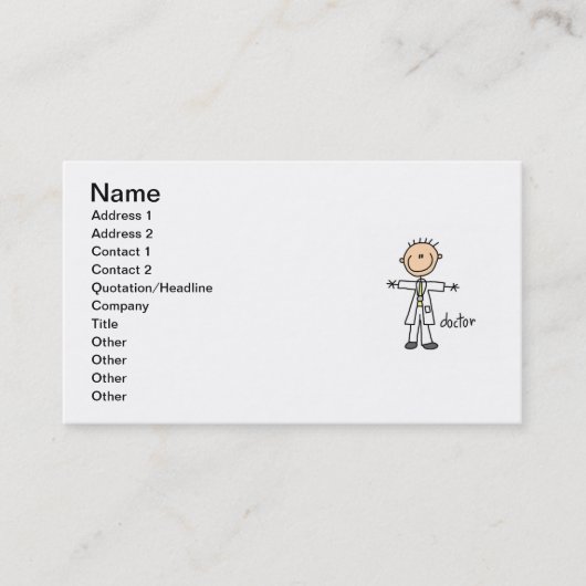 Carte De Visite Docteur Stick Figure (Devant)