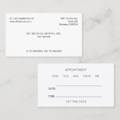 Carte De Visite Doctor Physician Appointment Reminder And  (Devant / Derrière)