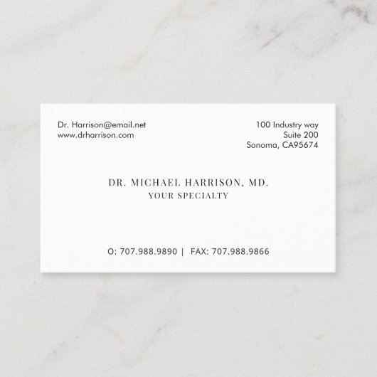 Carte De Visite Doctor Physician Appointment Reminder And  (Devant)