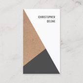 Carte De Visite Document de travail géométrique moderne Grey White (Devant)