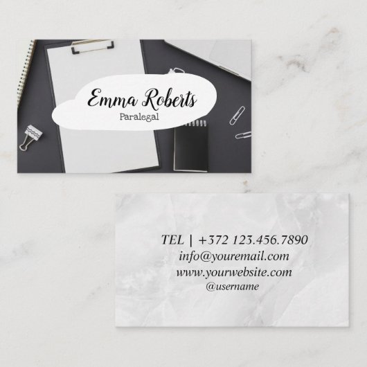 Carte De Visite Documents Pink Law Lawyer Paralegal (Devant / Derrière)
