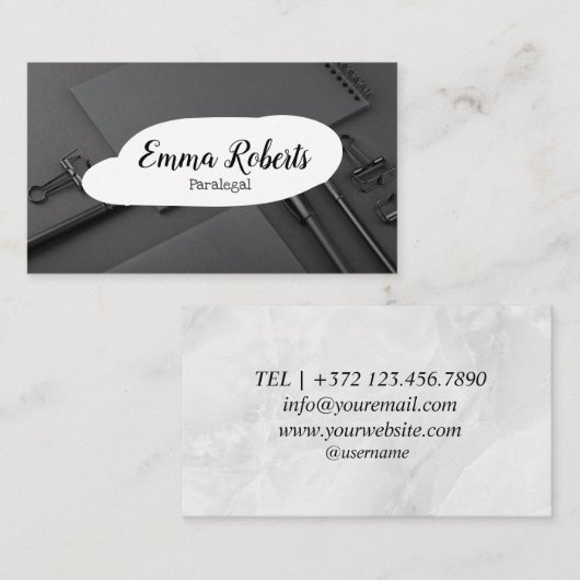 Carte De Visite Documents Pink Law Lawyer Paralegal (Devant / Derrière)