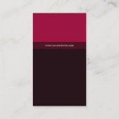 Carte de visite d'oenologie d'établissement (Dos)