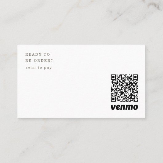 Carte de visite d'oeufs frais Venmo QR Code pour r (Dos)