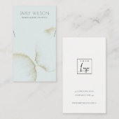 CARTE DE VISITE DOFT AQUA BLEU OR ABSTRAIT COUCHER AFFICHER LOGO (Devant / Derrière)