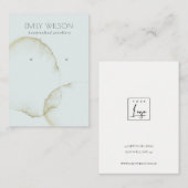 CARTE DE VISITE DOFT AQUA BLEU OR ABSTRAIT EARRING AFFICHER LOGO (Devant / Derrière)