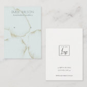 CARTE DE VISITE DOFT AQUA BLEU OR ABSTRAIT EARRING AFFICHER LOGO (Devant / Derrière)