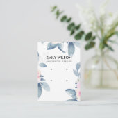 CARTE DE VISITE DOFT BLEU BLEU FLORAL DEUX ÉTOILES AFFICHER LOGO (Debout devant)