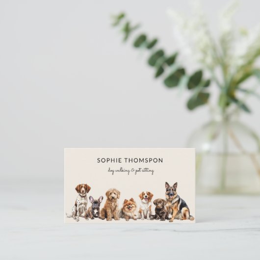Carte De Visite Dog and pets dog walking (Debout devant)