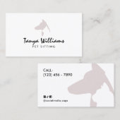 Carte De Visite Dog cat silhouette logo pet sitting (Devant / Derrière)