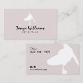 Carte De Visite Dog cat silhouette logo pet sitting (Devant / Derrière)